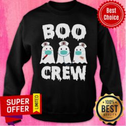 Boo Ghost Nurse Crew Halloween Sweatshirt
