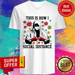 Boxer Mask This Is How I Social Distance Covid 19 V-neck