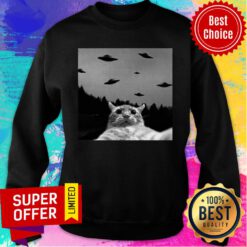 Cat Selfie With Ufos Sweatshirt