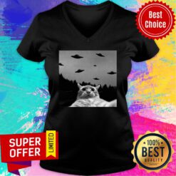 Cat Selfie With Ufos V-neck