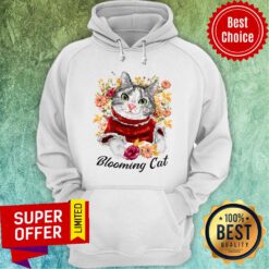 Cute Blooming Cat Watercolor Cat Flower Hoodie