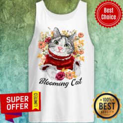 Cute Blooming Cat Watercolor Cat Flower Tank Top