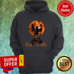 Cute Ew People Black Cat Bats Moon Skull Halloween Hoodie