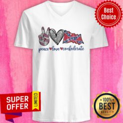 Diamond Peace Love Confederate V-neck