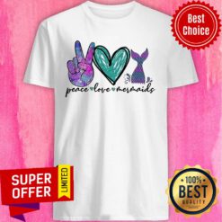 Diamond Peace Love Mermaids Shirt