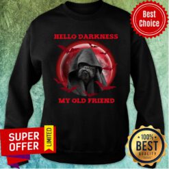 Dog Hello Darkness My Old Friend Blood Moon Sweatshirt