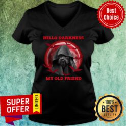 Dog Hello Darkness My Old Friend Blood Moon V-neck