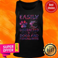 Easily Distracted By Dogs And Fishing Rods Tank Top