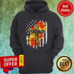 Fall For Jesus He Never Leaves Maple Leaf Flag Hoodie