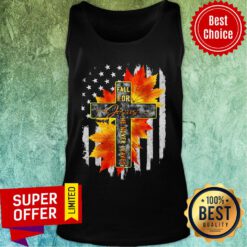 Fall For Jesus He Never Leaves Maple Leaf Flag Tank Top