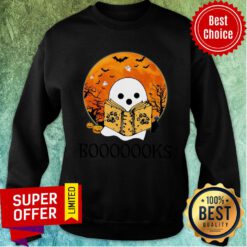 Ghost Reading Books Halloween Sweatshirt