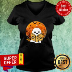 Ghost Reading Books Halloween V-neck