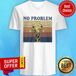 Giraffe No Problem Vintage Retro Vintage V-neck