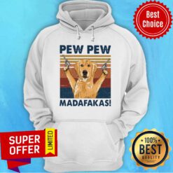 Golden Retriever Pew Pew Madafakas Vintage Hoodie
