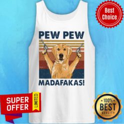 Golden Retriever Pew Pew Madafakas Vintage Tank Top