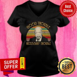 Good Trouble Necessary Trouble Vintage Retro V-neck