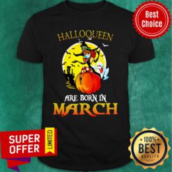 Halloqueen Are Born In March Ghost Witch Mask Shirt