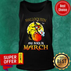 Halloqueen Are Born In March Ghost Witch Mask Tank Top
