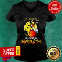 Halloqueen Are Born In March Ghost Witch Mask V-neck
