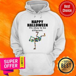 Happy Halloween It's Okay To Be Different Skeleton Hoodie