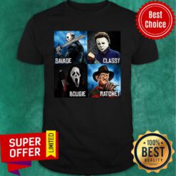 Horror Movies Characters Savage Classy Bougie Ratchet Shirt