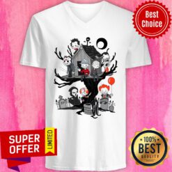 Horror Park Halloween Horror Chibi Characters V-neck