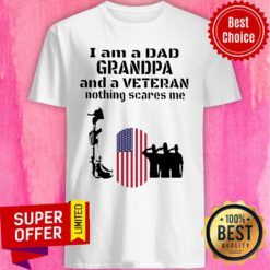 I’m A Dad Grandpa And A Veteran Nothing Scares Me US Flag Shirt