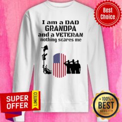 I’m A Dad Grandpa And A Veteran Nothing Scares Me US Flag Sweatshirt