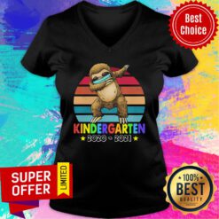 Kinder Garten 2020 2021 Sloth Vintage Retro V-neck