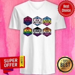 LGBT Dungeons And Dragons Dice D20 V-neck