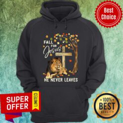 Lion Fall For Jesus He Never Leaves Hoodie