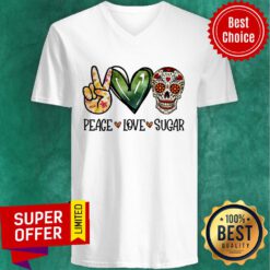 Peace Love Sugar Skull V-neck