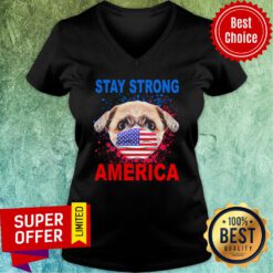 Shih Tzu Face Mark Stay Strong America V-neck