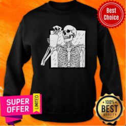 Skeleton Drink Coffee Halloween Sweatshirt