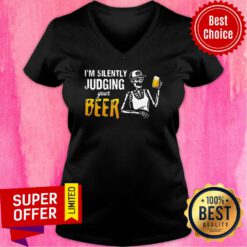 Skeleton I'm Silently Judging Your Beer V-neck