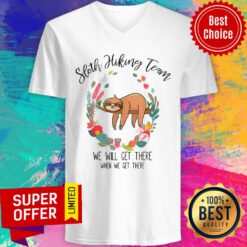 Sloth Gift Women Mothers Day Flower Sloth Hi V-neck