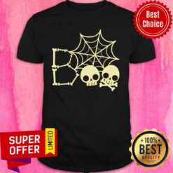 Spider Web Skull Boo Halloween Shirt