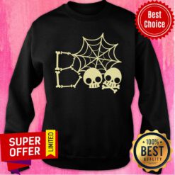 Spider Web Skull Boo Halloween Sweatshirt