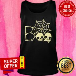 Spider Web Skull Boo Halloween Tank Top