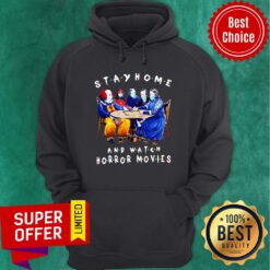 Stay Home And Watch Horror Movies Face Mask Hoodie