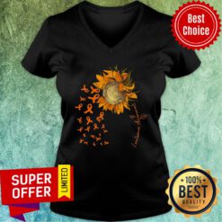Sunflower Leukemia Awareness Ribbon V-neck