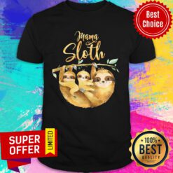 Womens Mama Sloth Cute Mothers Day Shirt