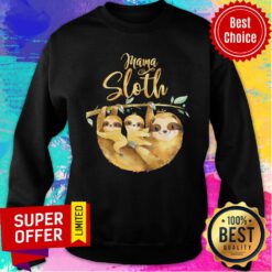 Womens Mama Sloth Cute Mothers Day Sweatshirt