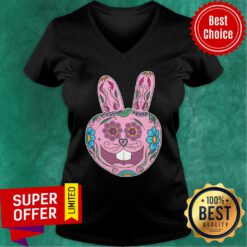 Caprice The Crudely Drawn Bunny Sugar Skull Day Of The Dead V-neck
