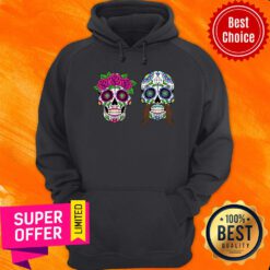 Couple Day Of The Dead Dia De Los Muertos Sugar Skulls Hoodie