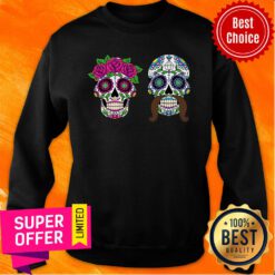 Couple Day Of The Dead Dia De Los Muertos Sugar Skulls Sweatshirt