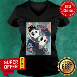 Dia De Los Muertos Paper Skull Couple Day Of The Dead V-neck
