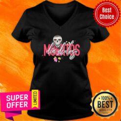 Dia De Los Muertos Skull Flower V-neck
