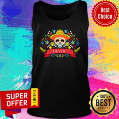 Dia De Sugar Skull Flower Happy Tank Top