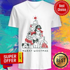 Dogs Tree Merry Woofmas V-neck